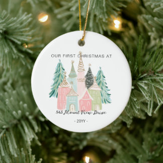 Eerste kerst in nieuw huis - adres ornament