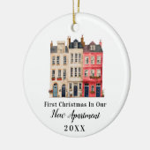 Eerste kerst in ons nieuwe appartement met adres keramisch ornament (Links)