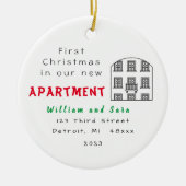 "Eerste kerst in ons nieuwe appartement" Ornament (Voorkant)