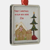 Eerste kerst in ons nieuwe home metal Ornament (Rechts)