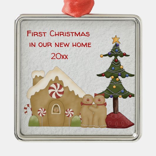 Eerste kerst in ons nieuwe home metal Ornament (Voorkant)