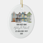 Eerste kerst in ons nieuwe huis 2025 keramisch ornament (Rechts)