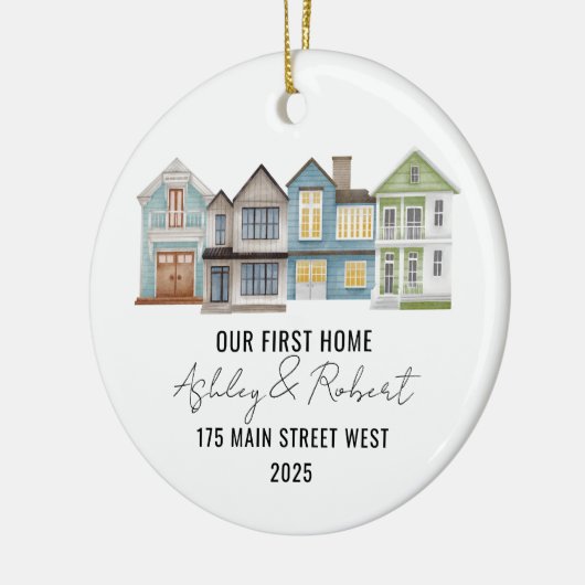 Eerste kerst in ons nieuwe huis 2025 keramisch ornament (Links)