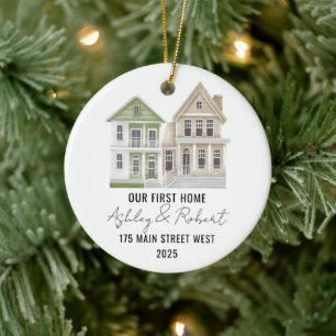 Eerste kerst in ons nieuwe huis 2025 keramisch ornament