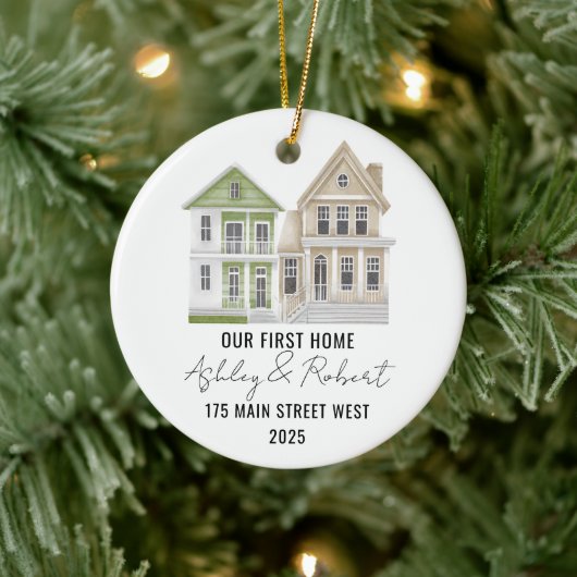 Eerste kerst in ons nieuwe huis 2025 keramisch ornament (Boom)