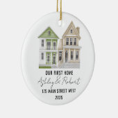 Eerste kerst in ons nieuwe huis 2025 keramisch ornament (Rechts)