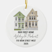 Eerste kerst in ons nieuwe huis 2025 keramisch ornament (Voorkant)