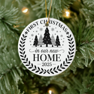Eerste kerst in ons nieuwe huis 2025 keramisch ornament