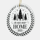 Eerste kerst in ons nieuwe huis 2025 keramisch ornament (Links)