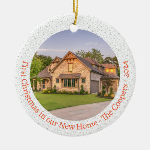 Eerste kerst in ons nieuwe huis 2 foto keramisch ornament