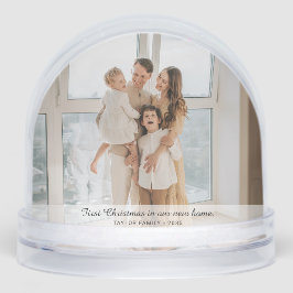Eerste kerst in ons nieuwe huis Dubbelzijdige foto Sneeuwbol