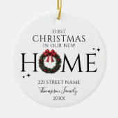 Eerste kerst in ons nieuwe huis Elegant krans Keramisch Ornament (Voorkant)