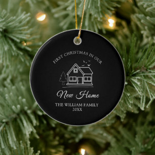 Eerste kerst in ons nieuwe huis keramisch ornament