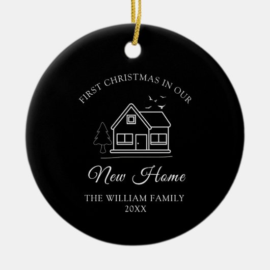 Eerste kerst in ons nieuwe huis keramisch ornament (Voorkant)