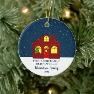 Eerste kerst in ons nieuwe huis keramisch ornament