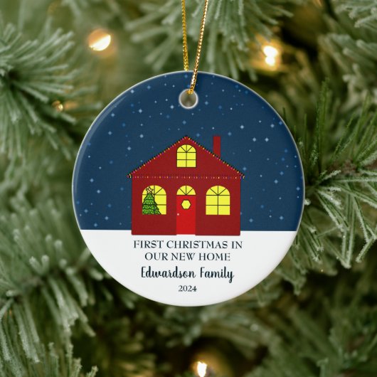 Eerste kerst in ons nieuwe huis keramisch ornament (Boom)