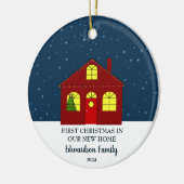 Eerste kerst in ons nieuwe huis keramisch ornament (Links)