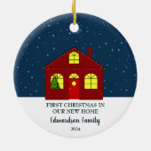 Eerste kerst in ons nieuwe huis keramisch ornament (Achterkant)