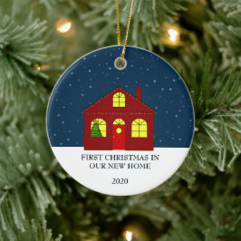 Eerste kerst in ons nieuwe huis keramisch ornament