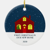 Eerste kerst in ons nieuwe huis keramisch ornament (Achterkant)