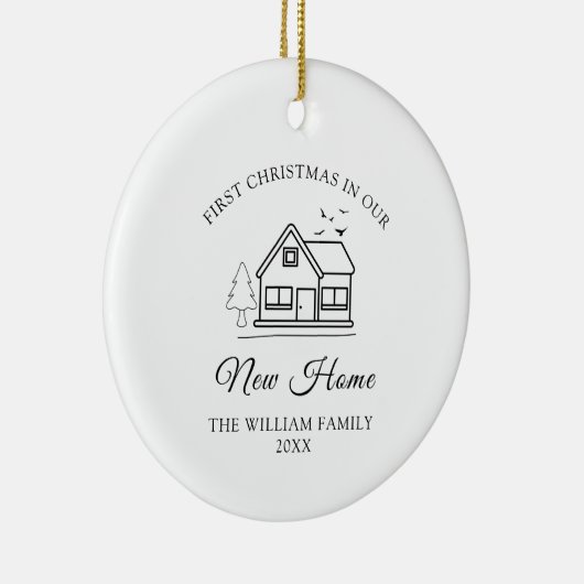 Eerste kerst in ons nieuwe huis keramisch ornament (Rechts)