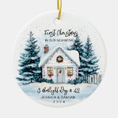 EERSTE KERST IN ONS NIEUWE HUIS KERAMISCH ORNAMENT (Voorkant)