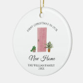 Eerste kerst in ons nieuwe huis keramisch ornament (Links)