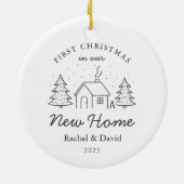 Eerste kerst in ons nieuwe huis - Minimal House Keramisch Ornament (Achterkant)