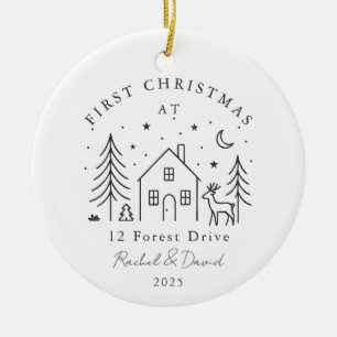 Eerste kerst in ons nieuwe huis - Moon & Deer Line Keramisch Ornament