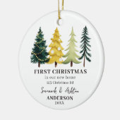 Eerste kerst in ons nieuwe huis Nieuwe huiseigenar Keramisch Ornament (Links)