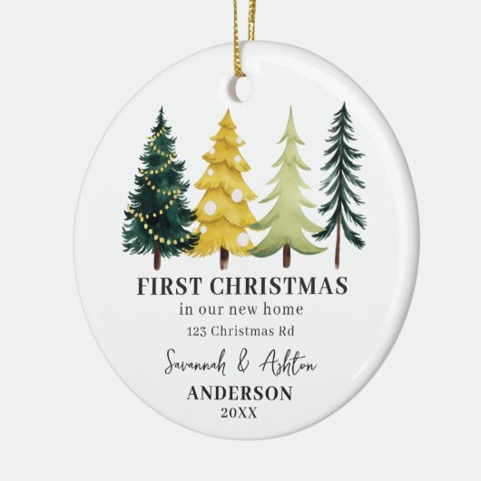 Eerste kerst in ons nieuwe huis Nieuwe huiseigenar Keramisch Ornament (Links)