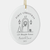 Eerste kerst in ons nieuwe huis - voordeur keramisch ornament (Rechts)