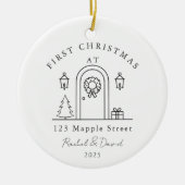 Eerste kerst in ons nieuwe huis - voordeur keramisch ornament (Voorkant)