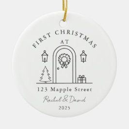 Eerste kerst in ons nieuwe huis - voordeur keramisch ornament