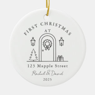 Eerste kerst in ons nieuwe huis - voordeur keramisch ornament