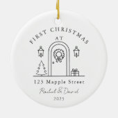 Eerste kerst in ons nieuwe huis - voordeur keramisch ornament (Achterkant)