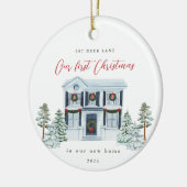 Eerste kerst in ons nieuwe thuisadres en jaar keramisch ornament (Links)