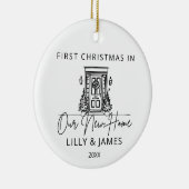 Eerste kerst in onze nieuwe huiseigenaar keramisch ornament (Rechts)