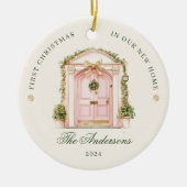 Eerste kerst in onze nieuwe Waterverf Keramisch Ornament (Voorkant)