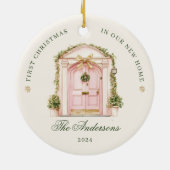 Eerste kerst in onze nieuwe Waterverf Keramisch Ornament (Achterkant)