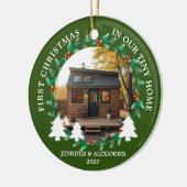 Eerste kerst in onze Tiny Home foto Keramisch Ornament (Links)