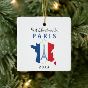Eerste kerst in Parijs Frankrijk Vlag Keramisch Ornament