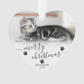 Eerste kerst kat foto hart ornament (achterkant)