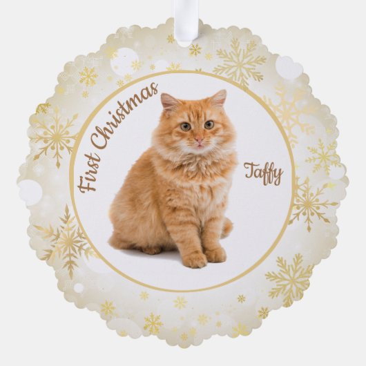 Eerste kerst kat huisdier Ornament (Achterkant)