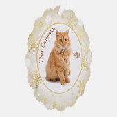 Eerste kerst kat huisdier Ornament Kaart (Rechts)