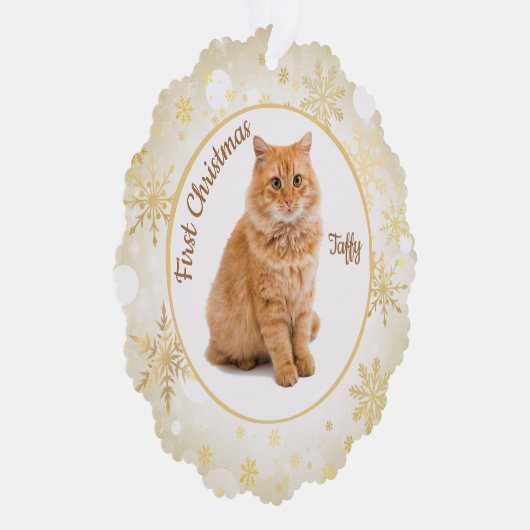 Eerste kerst kat huisdier Ornament Kaart (Rechts)