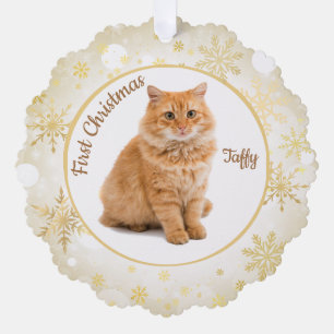 Eerste kerst kat huisdier Ornament Kaart