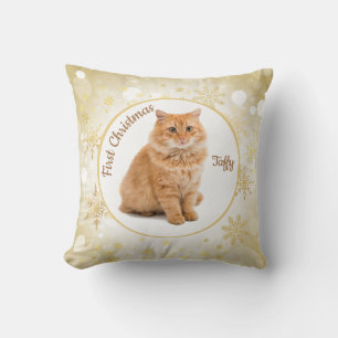 Eerste kerst kat huisdier Ornament Kussen