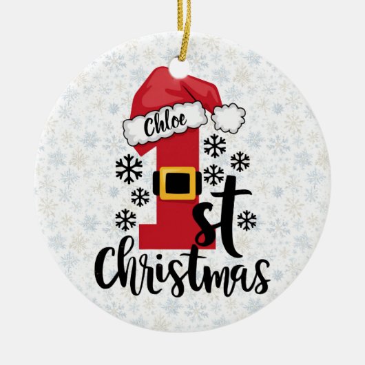 Eerste kerst magie keramisch ornament (Voorkant)