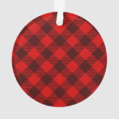 Eerste kerst Mama Daddy Foto Red Plaid Ornament (achterkant)